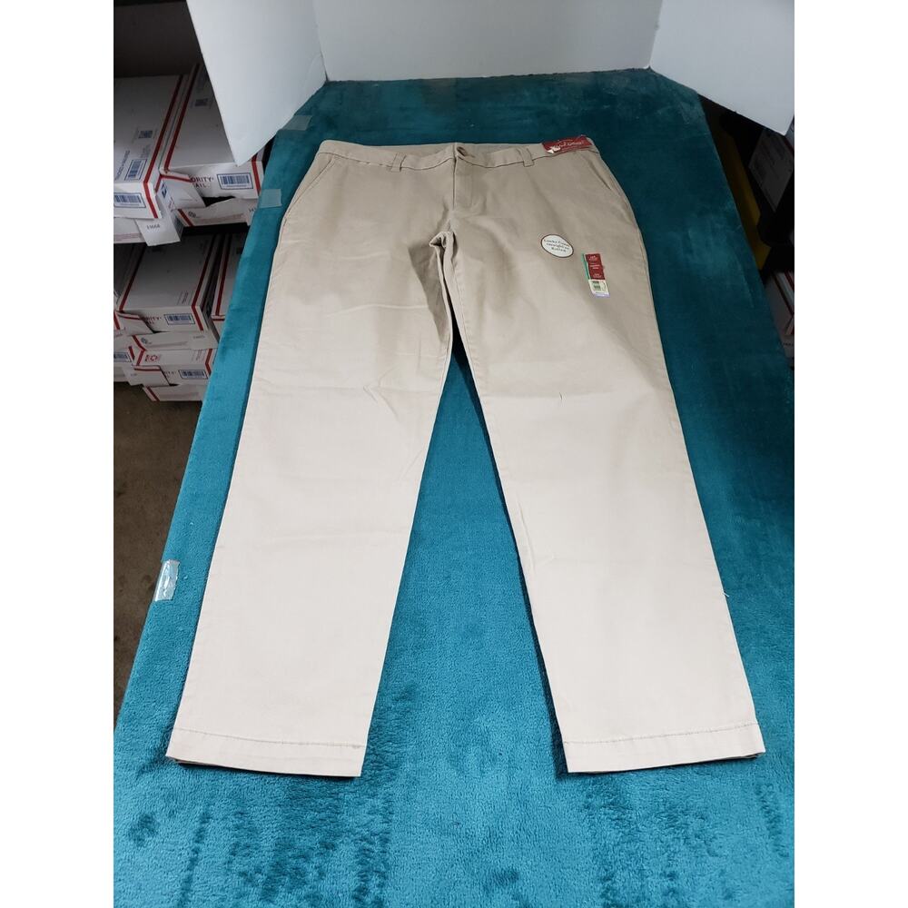 Faded Glory Pants Size 16 Womens Beige Khaki Career Work Chino Ladies NWT